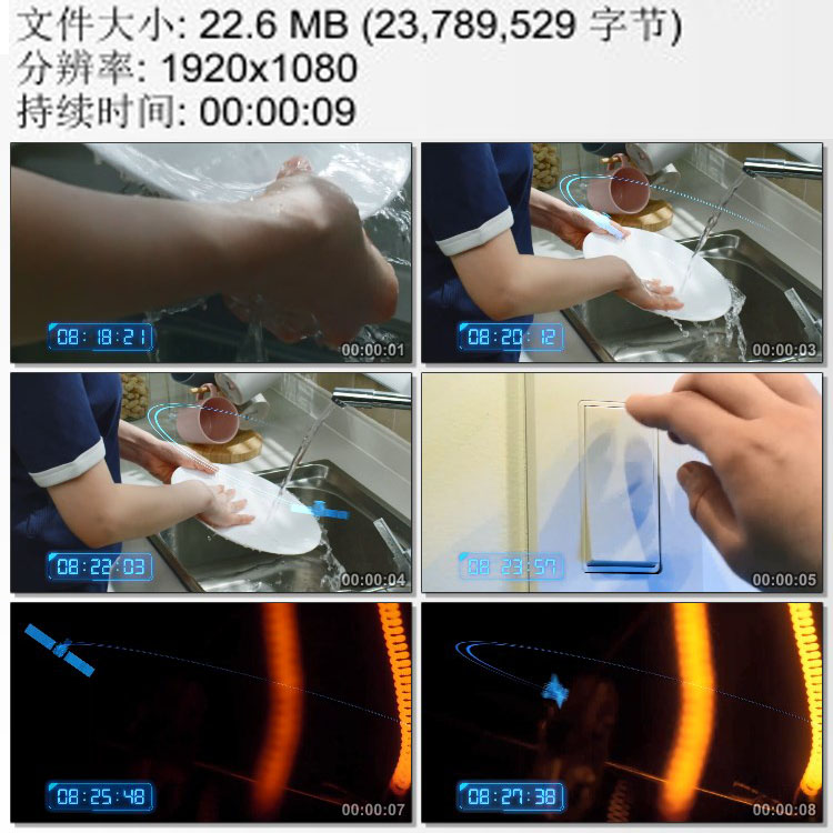 北斗卫星服务大坝和水源输送 国家电网能量涌动 高清实拍视频素材