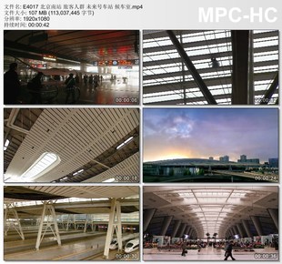 高清实拍视频素材 候车室 北京南站旅客人群视频 未来号车站
