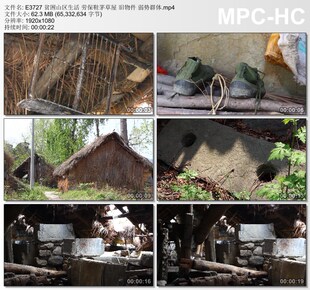 贫困山区生活 劳保鞋茅草屋 旧物件弱势群体 高清实拍视频素材