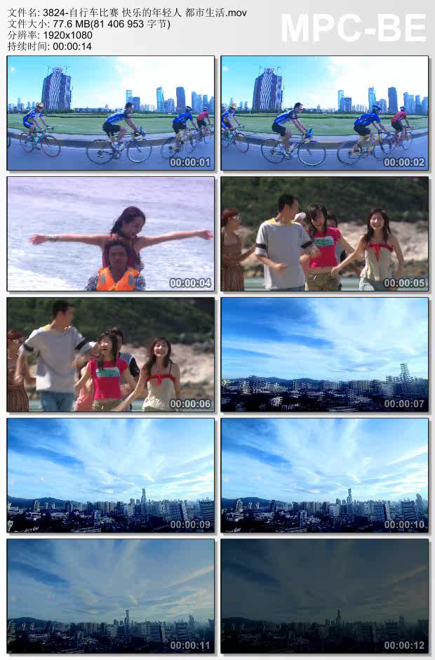 自行车比赛快乐的年轻人都市生活 视频实拍素材