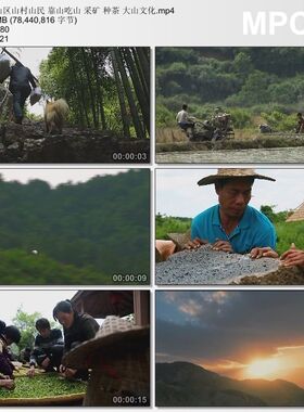 山区山村山民靠山吃山 采矿种茶 大山文化 高清实拍视频素材