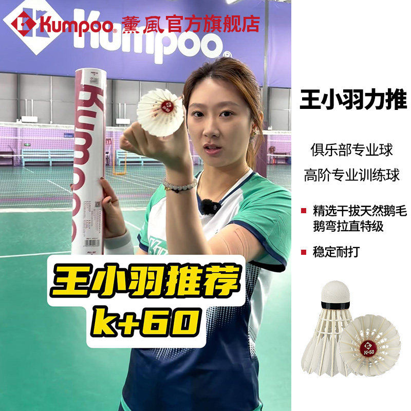 薰风2025新款羽毛球鹅毛耐打飞行稳定专业训练用羽球熏风K+60