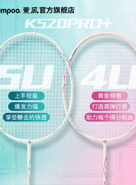 薰风2025新款羽毛球拍全碳素纤维超轻耐打进攻型全能单拍K520PRO+