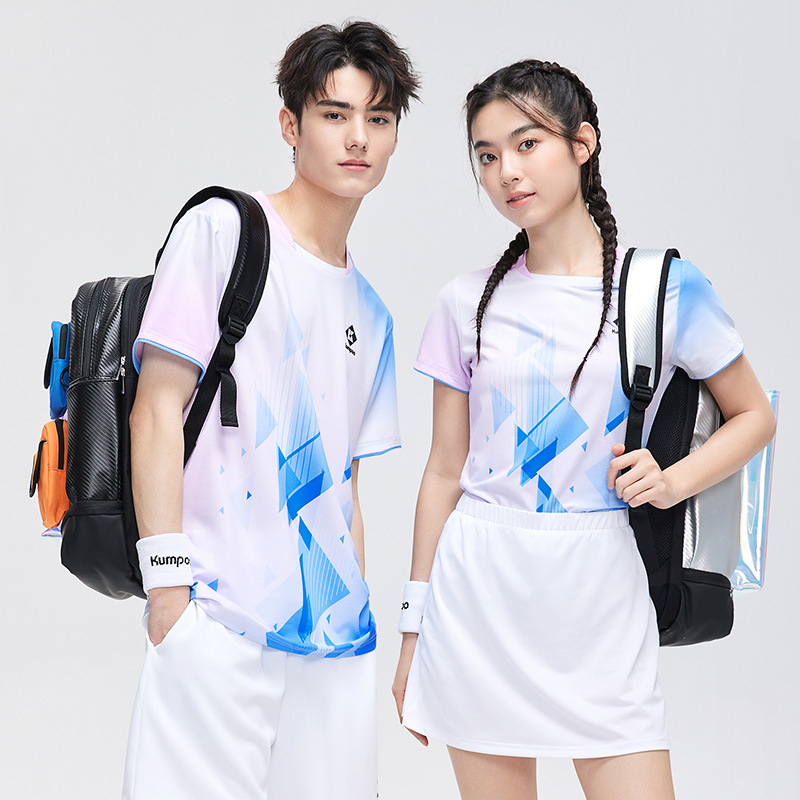 薰风户外运动服男款大赛服速干透气不闷热羽毛球服女熏风短袖球服