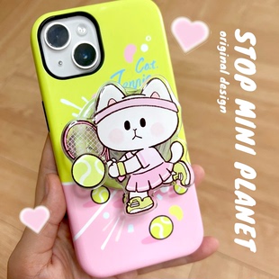 别动小行星网球猫原创iPhone14磁吸手机壳13promax16亚克力支架防摔个性潮可爱适用苹果15华为mate60pro小米