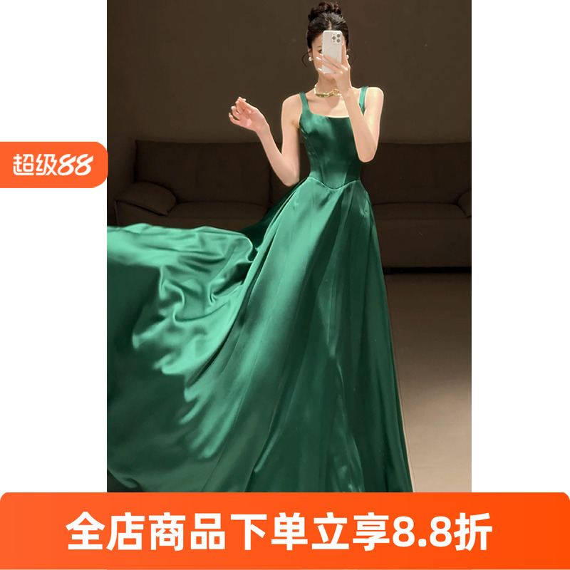 缎面晚礼服法式高级感
