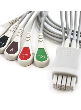 Datex-Ohmeda欧美达5导联心电夹监护仪弹簧夹按扣接口导联线