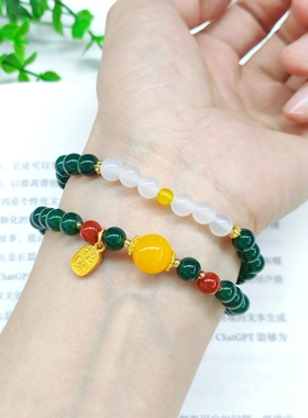 圆珠单圈手链女新中式简约设计南红手串饰品