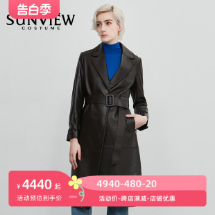 风衣保暖2024年秋冬设计师款 尚约女士皮衣绵羊皮革长款 SUNVIEW