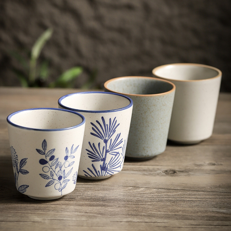 陶瓷手握咖啡杯复古粗陶口杯