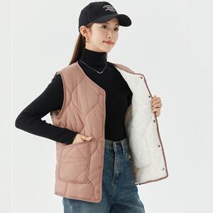 马甲男女秋冬保暖加厚加绒羽绒棉轻薄打底内穿羊羔绒背心坎肩马夹