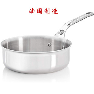 100%法国原装进口DE BUYER亲和全不锈钢平底炒锅汤锅炖锅20/24cm