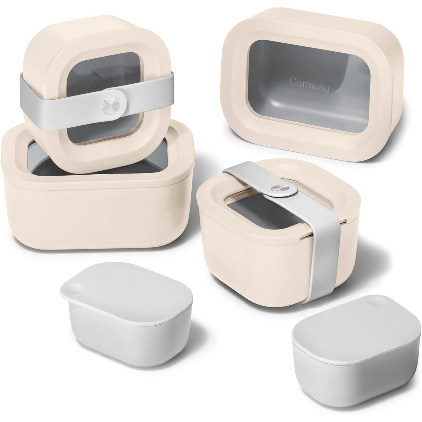 100%美国代购进口Caraway陶瓷涂层玻璃可微波炉烤箱食品储存饭盒