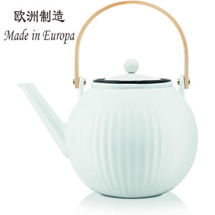100%德国代购进口BODUM Douro橡木把手不锈钢过滤网陶瓷茶壶1.5L
