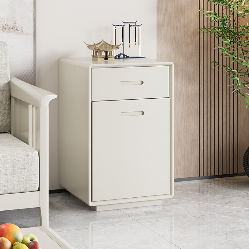 实木床头柜保险箱一体带指纹密码锁家用多功能储物柜床头保险柜子