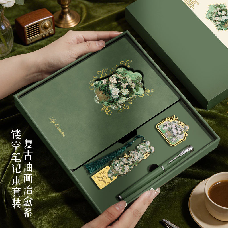 油画书签笔记本礼盒毕业礼物送人图片