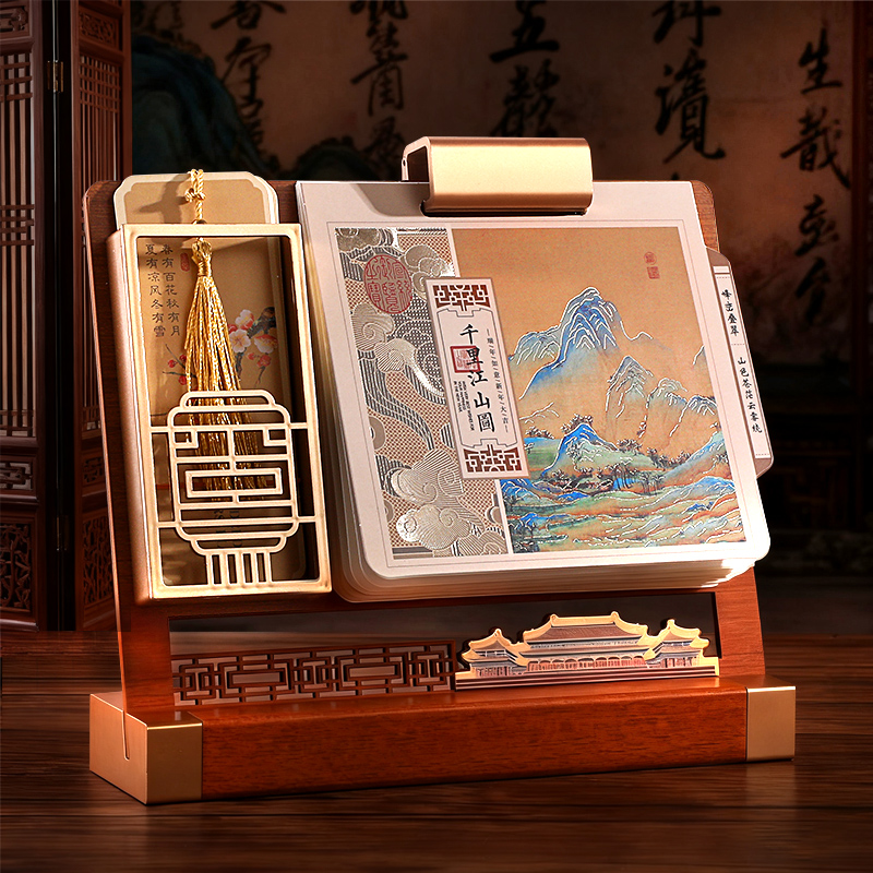 古典中国风台历定制2026年新款原创笔筒流苏镂空日历马年木质创意高端办公室仿实木桌面摆件月历记事台历订制