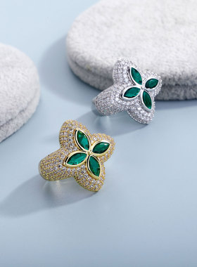 欧美花朵造型戒指TEMU男士嘻哈微