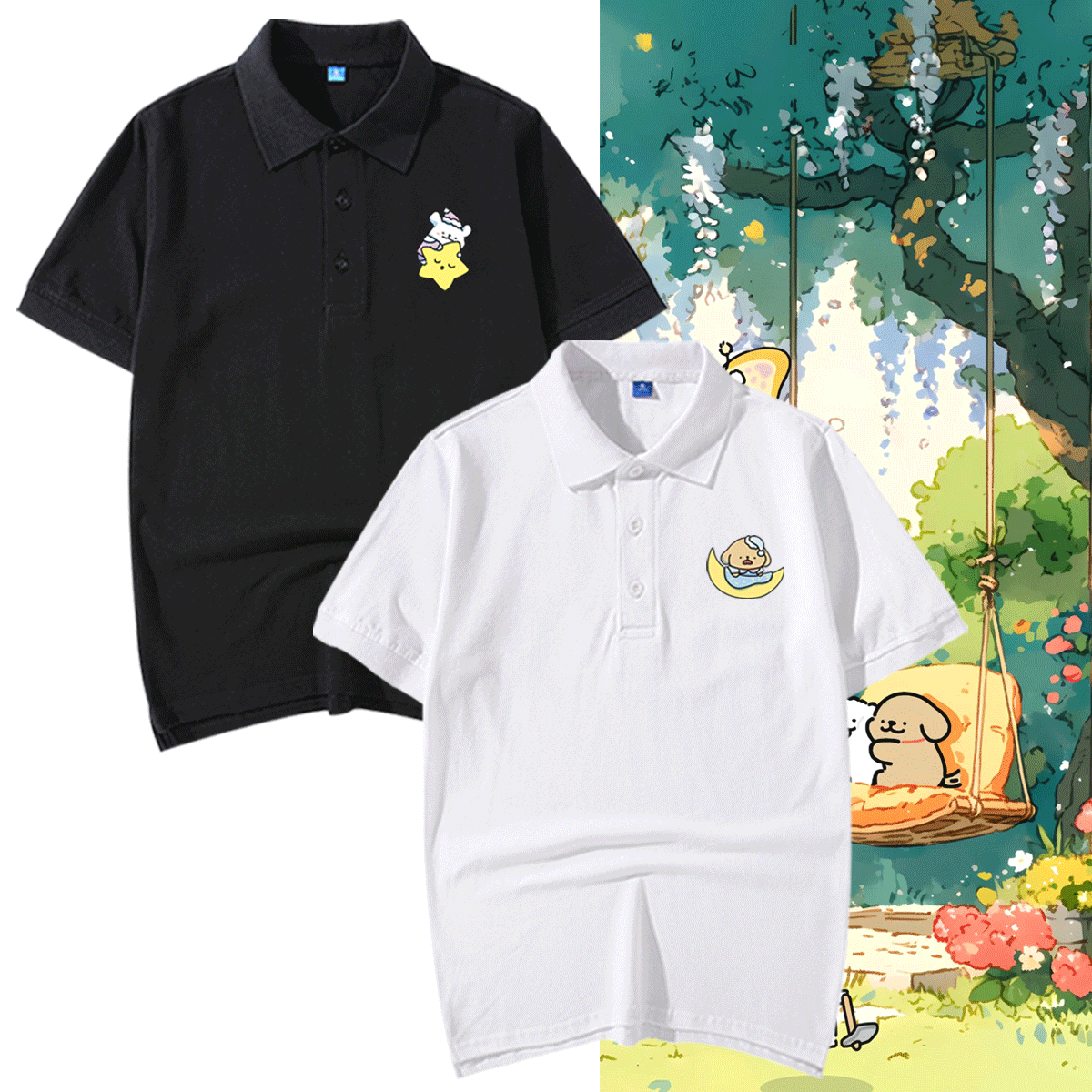 纯棉半袖衣服短恤T恤POLO衫