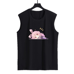 崩铁星穹铁道周边联名衣服符玄二次元无袖T恤夏男女青年定制背心