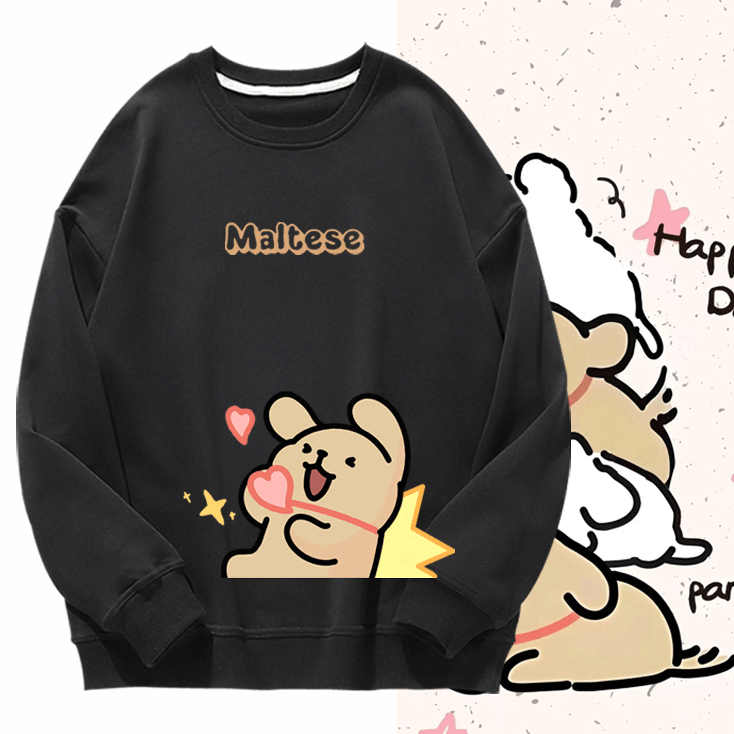 情侣秋冬季可定制圆领卫衣线条小狗联名菜狗卡通可爱周边印花男女,男装,卫衣,淘宝优惠券,粉丝福利购,淘宝优惠卷