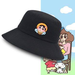 蜡笔小新肥嘟嘟左卫门小白樱田妮妮动漫男女情侣可定制盆帽渔夫帽