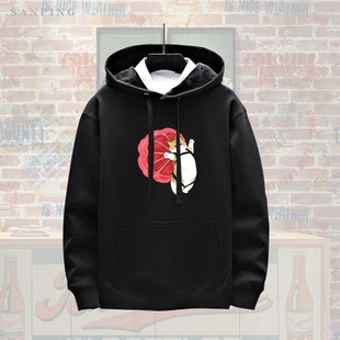 日系卡通可爱跳伞猫猫潮牌青少年秋冬男女情侣定制外套带帽卫衣服