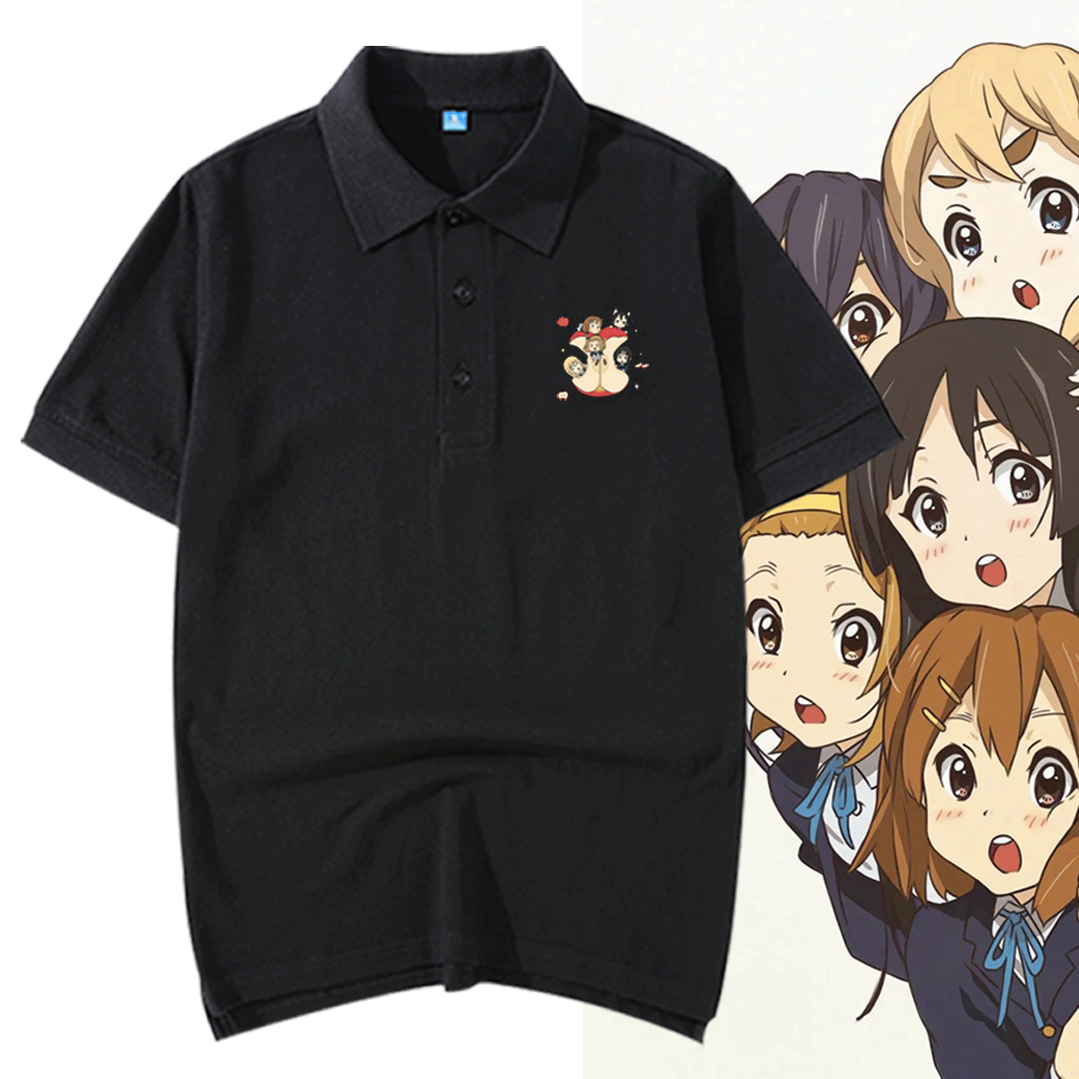 K-ON!轻音少女动漫HTT平泽唯秋山澪梓喵同人可定制短袖T恤POLO衫