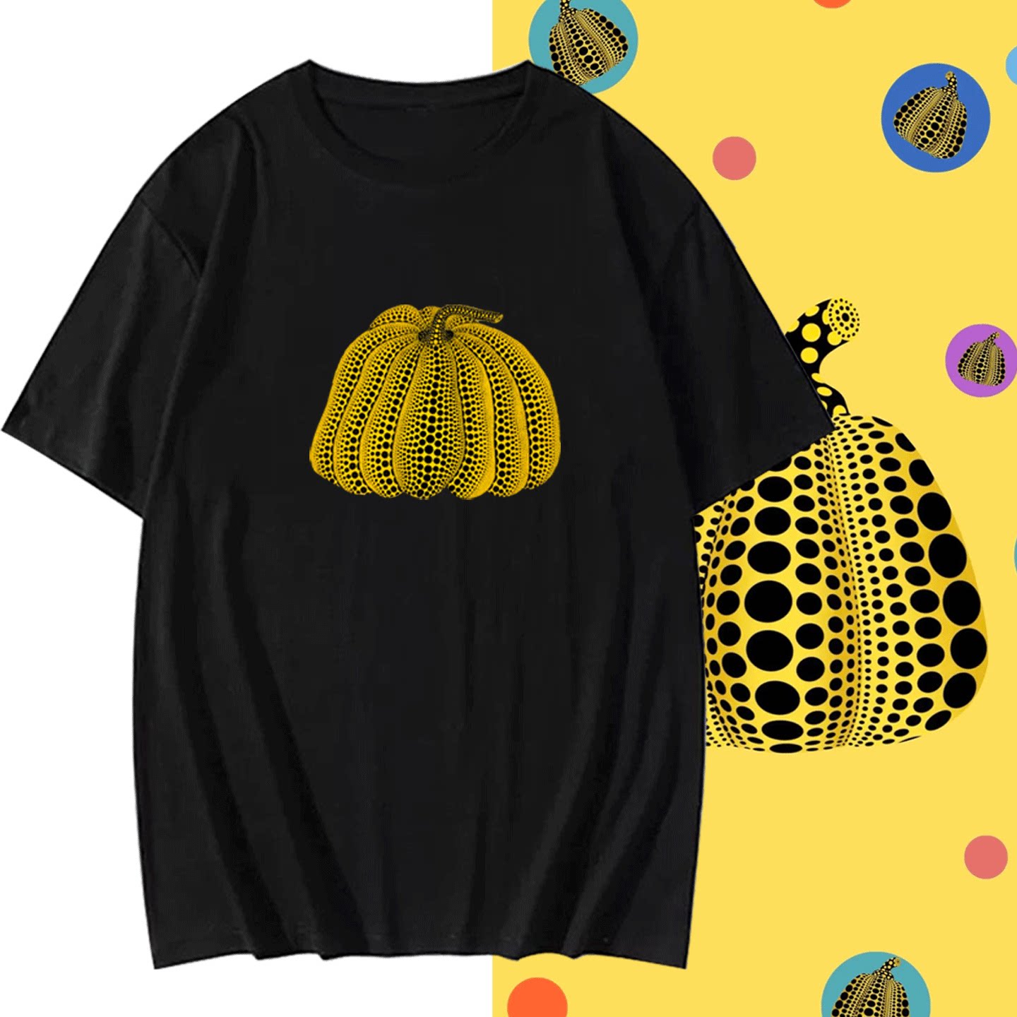 男女2026情侣定制短袖半袖T恤衫日本艺术家草间弥生波点南瓜名画