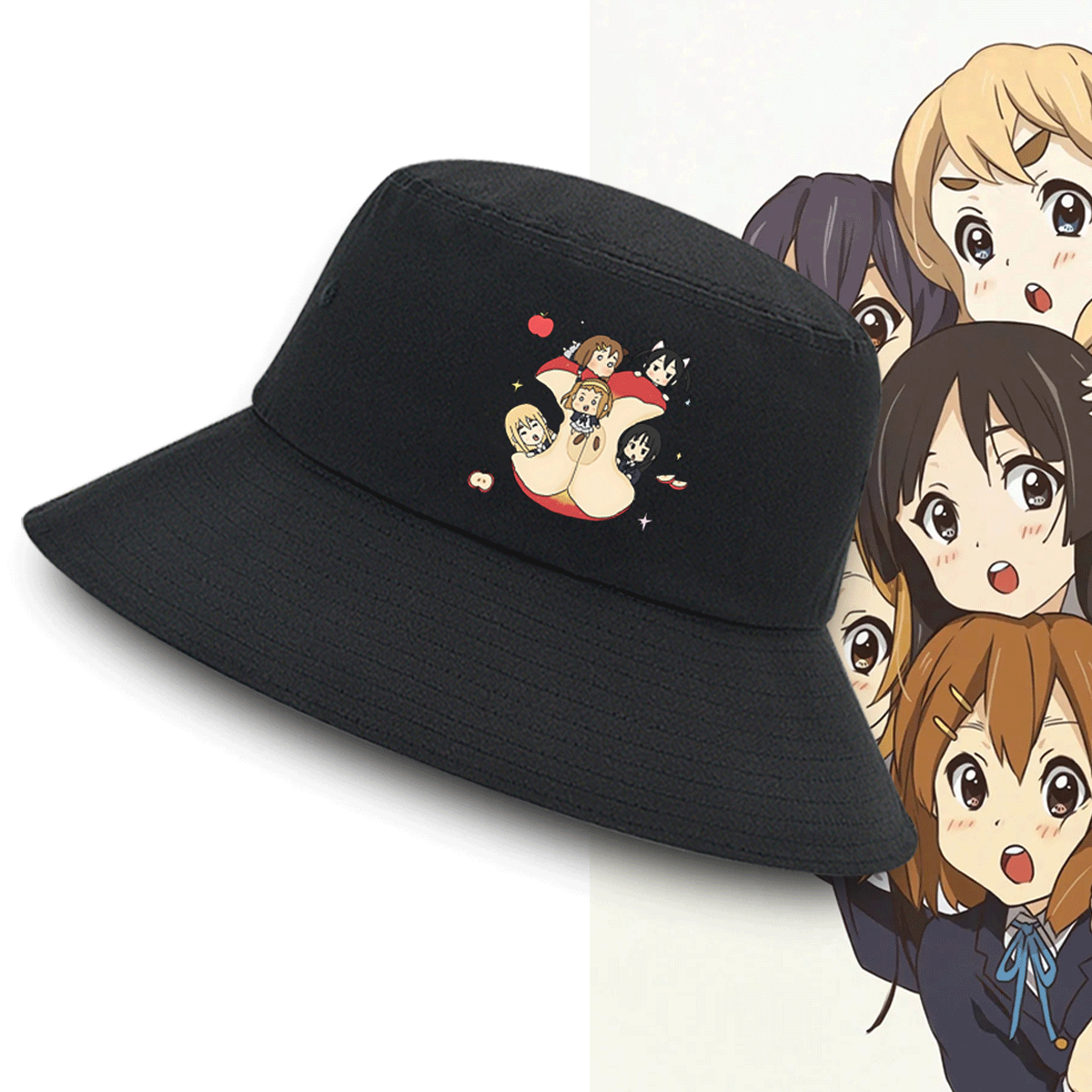 K-ON!轻音少女动漫HTT平泽唯秋山澪梓喵同人卡通可定制盆帽渔夫帽