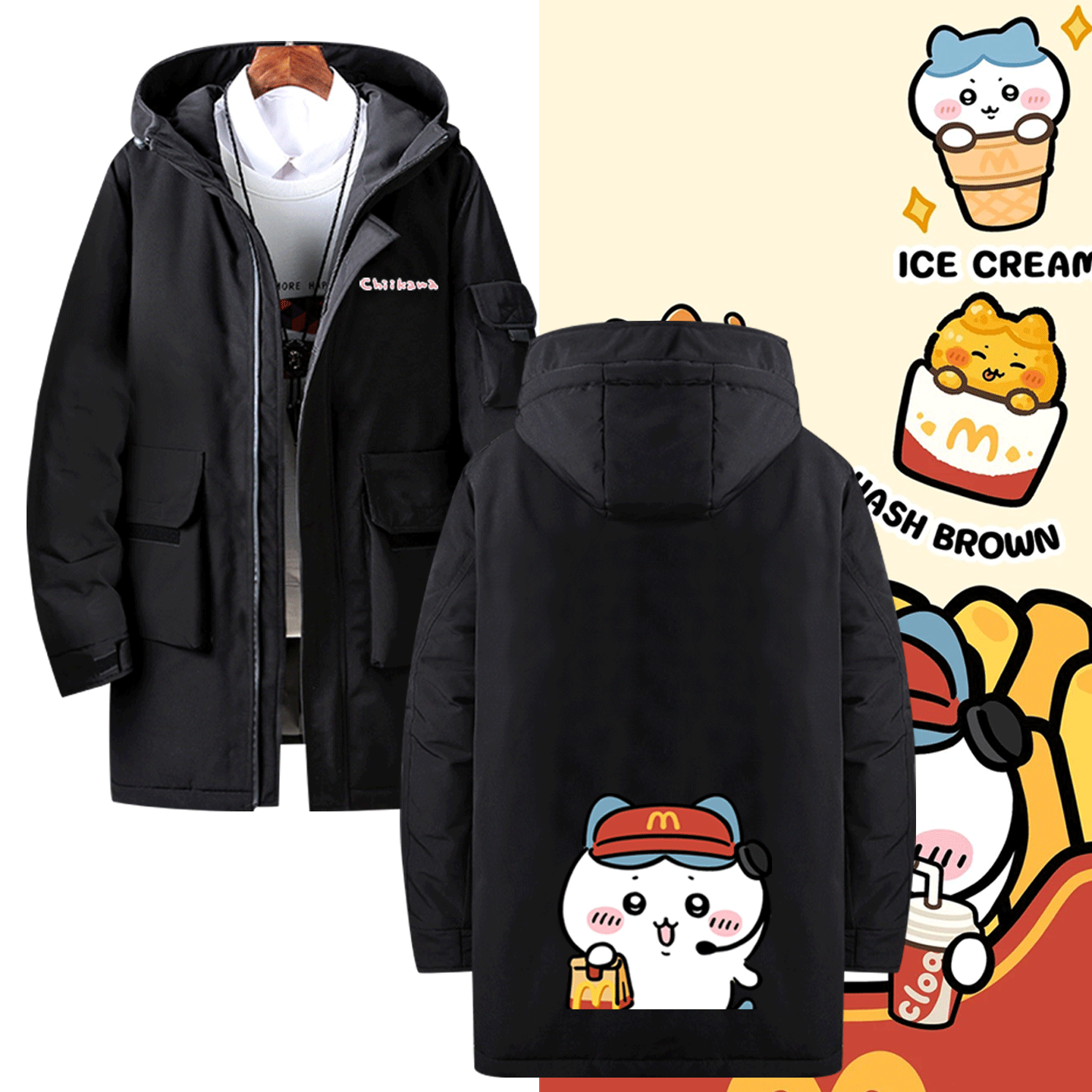 中长款可定制连帽外套羽绒服