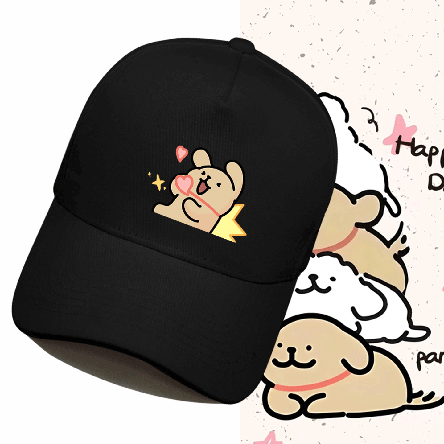 可定制棒球帽遮阳鸭舌帽线条小狗联名菜狗卡通可爱周边男女秋冬季,服饰配件/皮带/帽子/围巾,帽子,淘宝优惠券,粉丝福利购,淘宝优惠卷