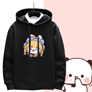 可定制连帽卫衣带帽一二布布周边卡通可爱图案印花男女情侣秋冬季