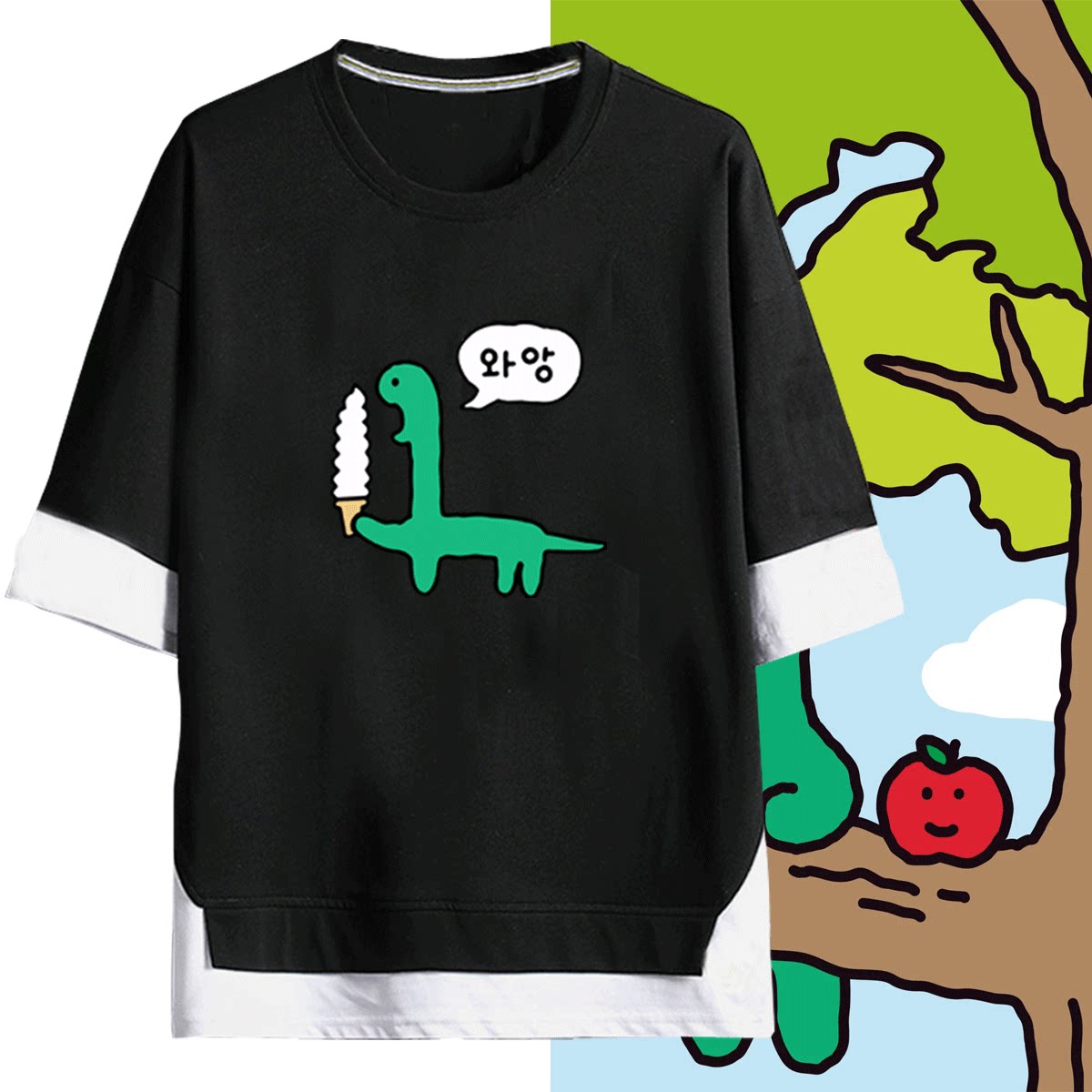 夏季2025新款布拉吉奥动漫周边卡通可爱男女可定制短袖T恤假两件