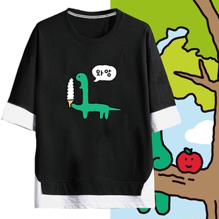 夏季2025新款布拉吉奥动漫周边卡通可爱男女可定制短袖T恤假两件