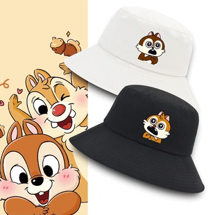 奇奇和蒂蒂联名花栗鼠动漫周边男女秋冬可定制盆帽遮阳帽子渔夫帽