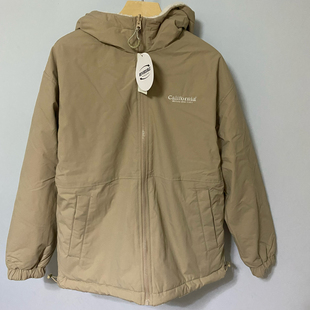 韩国专柜正品whoau羊羔绒连帽休闲外套男女同款两面穿棉服棉袄