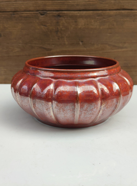 景德镇陶瓷笔洗烟缸 南瓜形小鱼缸茶几茶海摆件花盆仿古风格瓷器