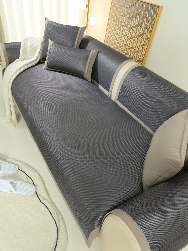 夏季冰丝沙发垫藤席竹席沙发凉垫沙发凉席垫沙发坐垫座盖布巾套罩