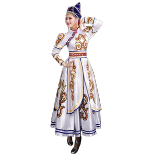 新款蒙古舞蹈服装演出服女少数民族风蒙族舞服饰艺考大摆裙成人夏