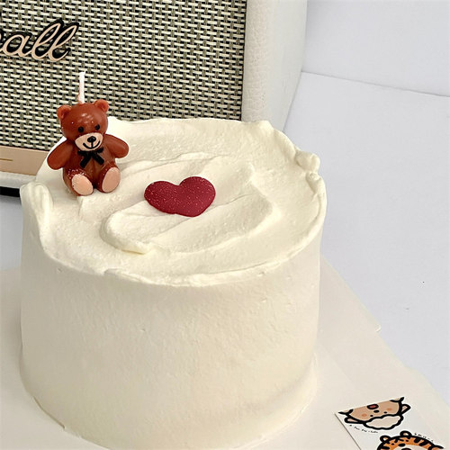 ins小熊蜡烛生日蛋糕插件牌装扮