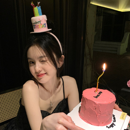 网红可爱蛋糕生日帽子头饰道具