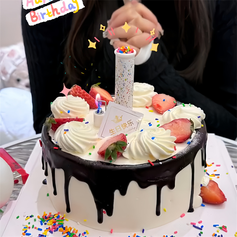 生日喷射糖果派对道具音乐蜡烛