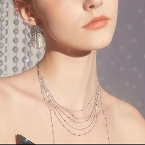 ZENGLIU饰品 ZEGL项链多层叠戴流苏项链新款轻奢百搭情人节礼物女
