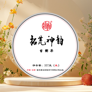 彩程2025年拓荒神韵357克生饼普洱茶