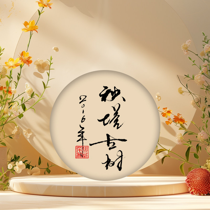 彩程白茶云南白茶秧塔白茶2016年秧塔古树100克白茶饼甜竹香蜜甜