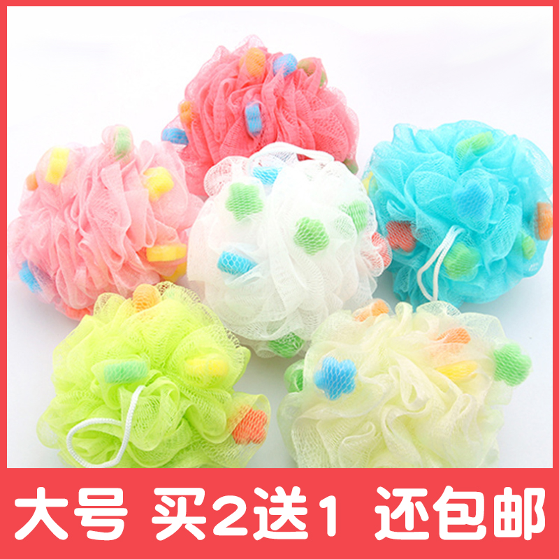 打泡洗澡成人起泡网海绵花柔软大号彩色沐浴球搓澡搓背沐浴花30克
