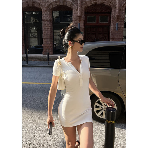 辣妹弹力紧身包臀连衣裙女