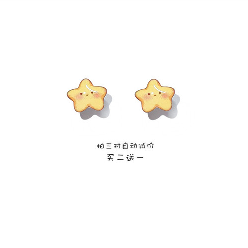 s925银简约女个性原创耳环耳夹