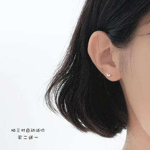 愛(ài)心S925純銀耳釘養(yǎng)耳洞耳棒百搭日韓女氣質(zhì)簡(jiǎn)約小巧睡覺(jué)不要摘